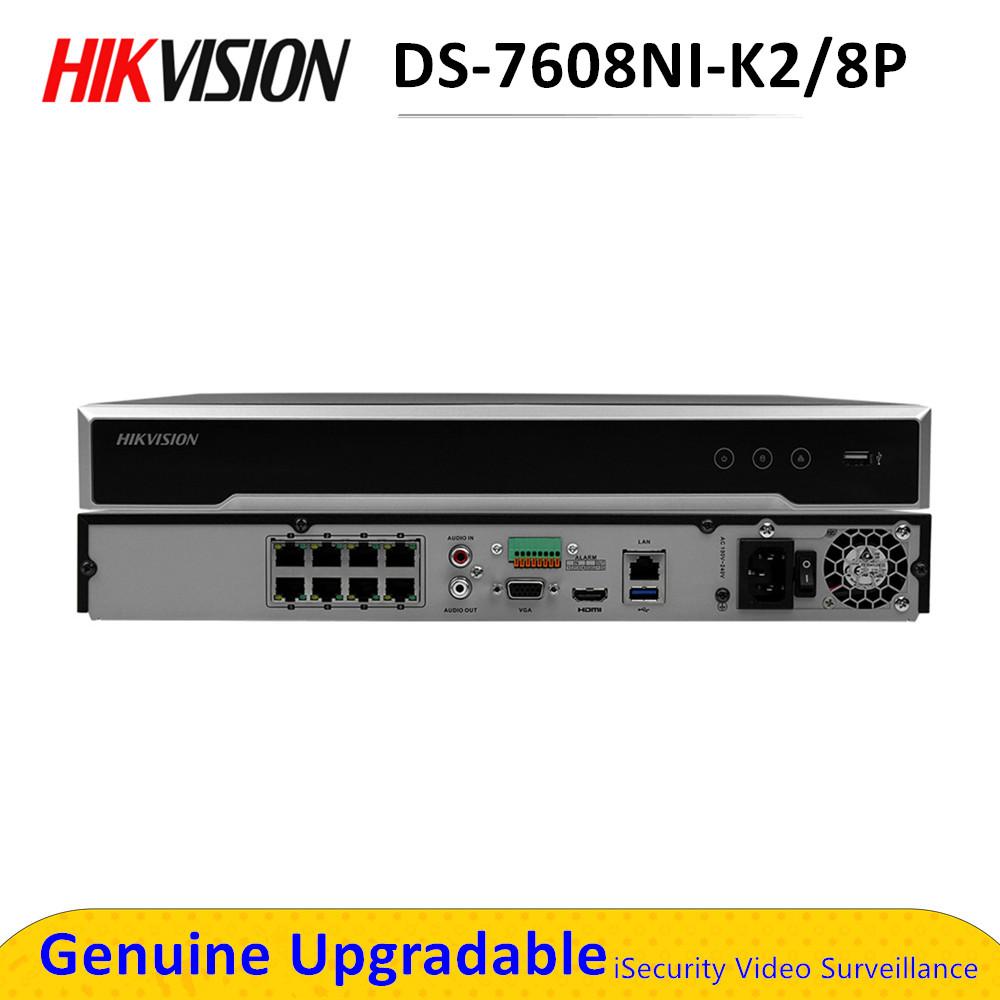 Изображение товара: В наличии Hik NVR 8CH POE DS-7608NI-K2/8P Plug & Play 4K видеорегистратор 2 SATA для HDD