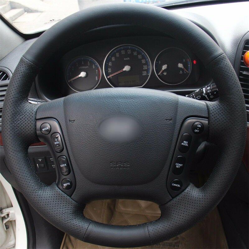 Изображение товара: Для Hyundai Santa Fe 2006-2012 Топ кожаное рулевое колесо ручная вышивка крестом на Обёрточная Бумага Обложка