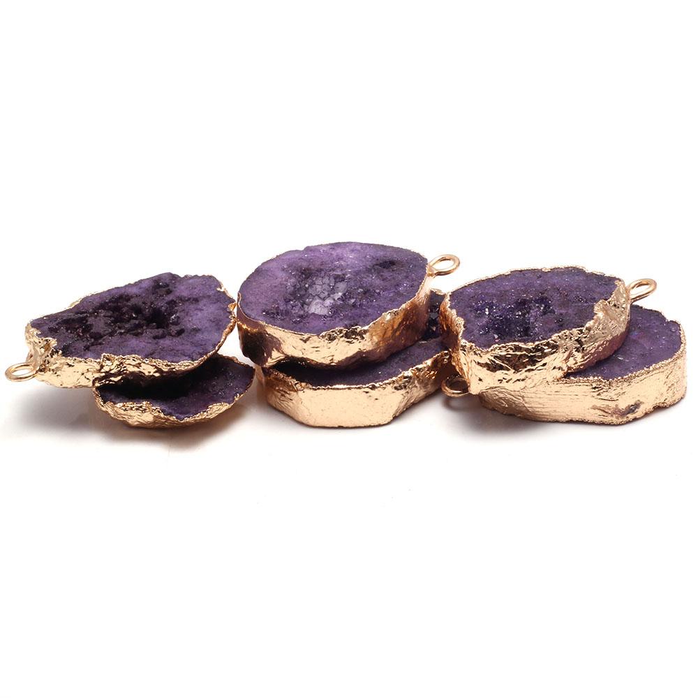 Изображение товара: Кулон из натурального камня нерегулярные фиолетовые Агаты для изготовления ювелирных изделий DIY Ожерелье Браслет аксессуар