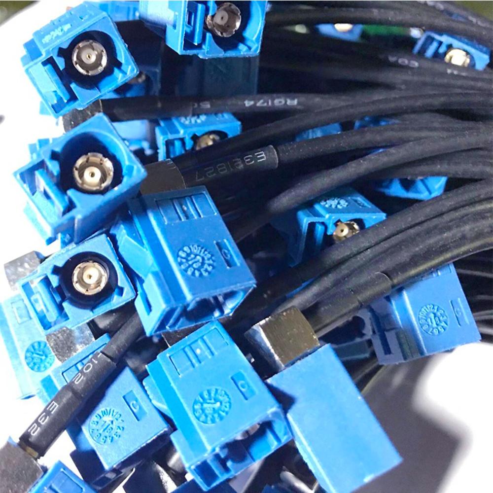 Изображение товара: 1 шт. SMA мужской синий Fakra C Male правый угол штекер GPS антенный кабель-удлинитель для RG174 RF с коаксиальным кабелем для автомобиля