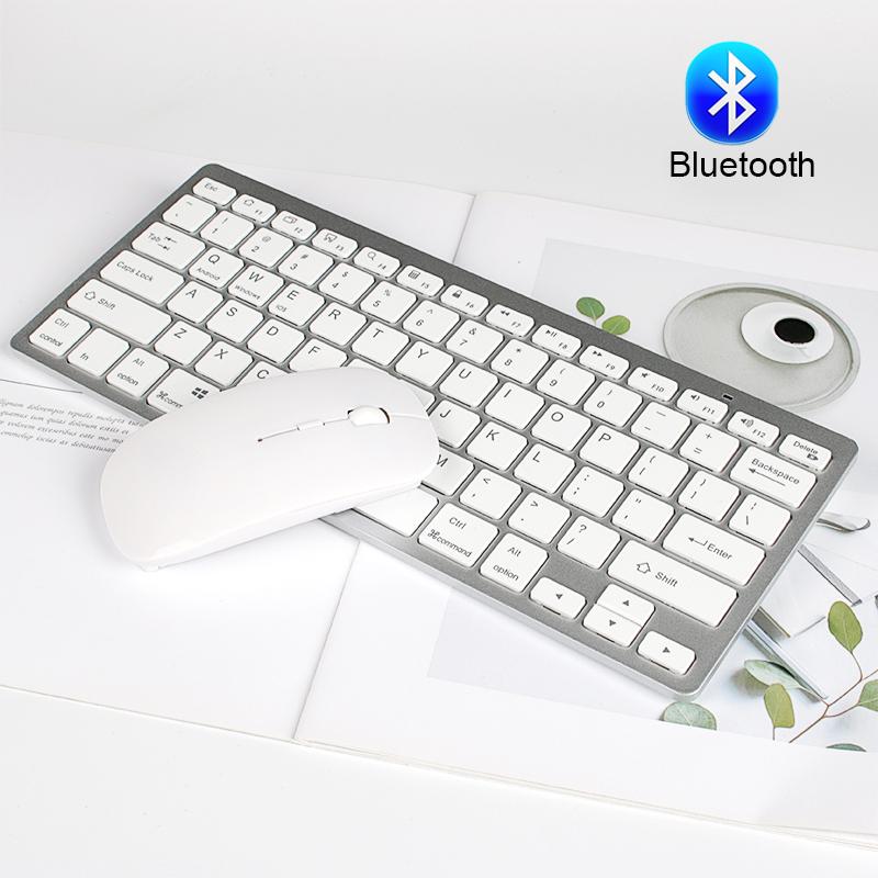 Изображение товара: Оптовая продажа профессиональная ультра-тонкая беспроводная клавиатура мышь Bluetooth 3,0 клавиатура Teclado для Apple для iPad серии iOS