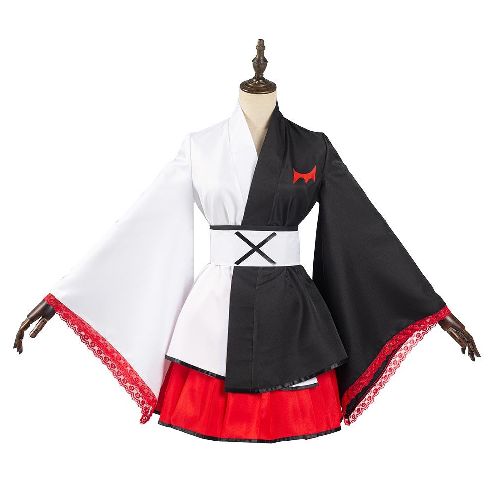 Изображение товара: Костюм-кимоно в стиле аниме «данганронпа», черный и белый наряды с медведем, карнавальный костюм на Хэллоуин