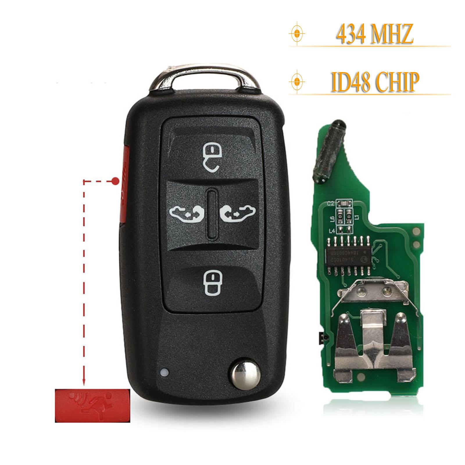 Изображение товара: Kutery 5 Buttons Smart Remote Car Key Fob 434Mhz ID48 Ask For VW Volkswagan Sharan Multivan T5