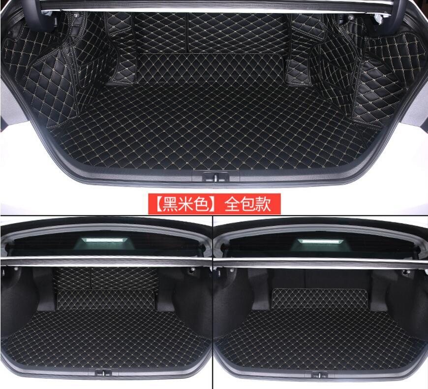 Изображение товара: Вышивка автомобиля, кожаный полный задний поднос для багажника, подкладка для грузов, подкладка для Toyota Camry 2018 2019