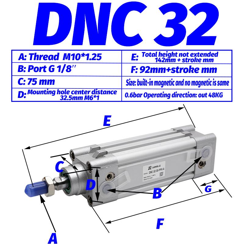 Изображение товара: FESTO Тип DNC-32-40-PPV-A FESTO DNC-50-125-PPV-A пневматический цилиндр, компоненты, отверстие 32 40 50 25-320, ход DNC-40-80-PPV-A