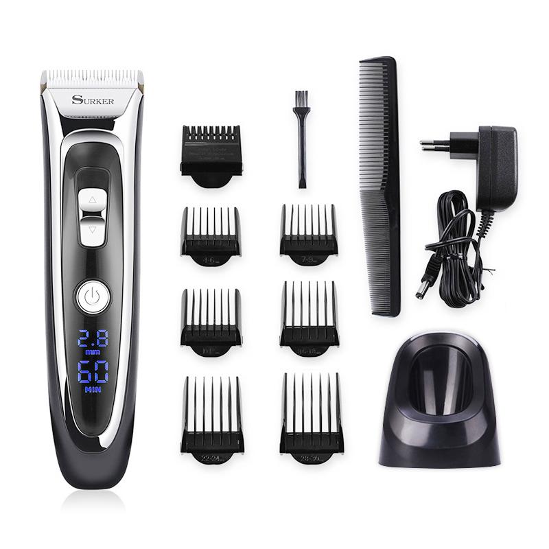 Изображение товара: Триммер для волос Аккумуляторный мужской, профессиональная машинка для стрижки волос с 6 гребнями, электрическая машина для резки волос 45D