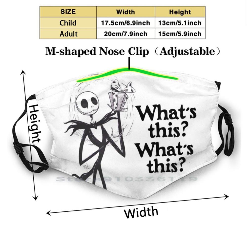 Изображение товара: Что это? Что это? Дизайнерская Пылезащитная маска с фильтром, моющаяся маска для лица для детей, Кошмар перед Рождеством, для Хэллоуина