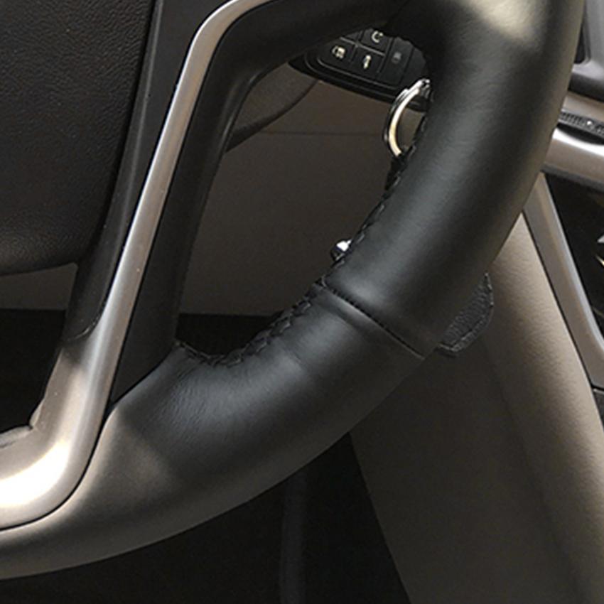 Изображение товара: Прошитая вручную черная кожаная противоскользящая искусственная кожа для Buick Lacrosse 2013 2014 2015