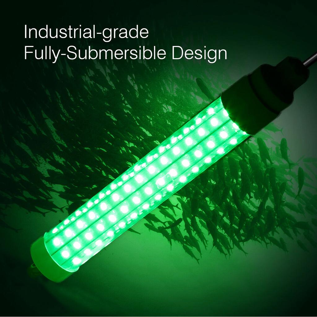 Изображение товара: Подводная рыбалка светильник 12-24V 10,5 W 120SMD зеленый погружной ночной Рыболокаторы лампа с Батарея зажим для денег и 6M Мощность шнур