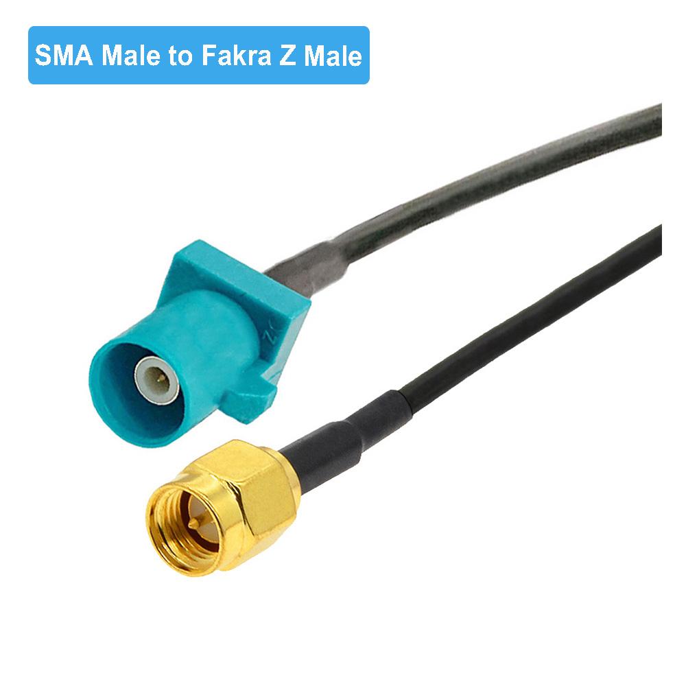 Изображение товара: 1 шт. кабель SMA-Fakra RG174 RF коаксиальный кабель Pigtail SMA «папа» к Fakra Z «папа», Удлинительный Кабель GPS-антенны для автомобиля, автомобиля