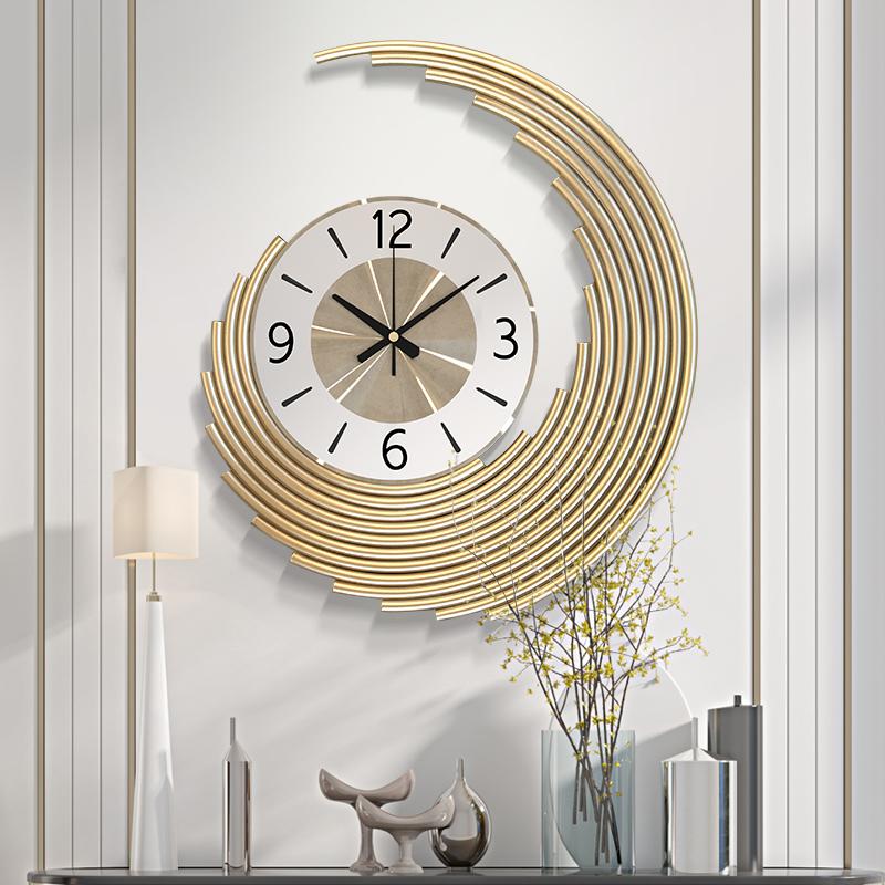 Изображение товара: Детские металлические золотистые креативные часы, бесшумные настенные часы в современном стиле для гостиной, украшение для дома BA60WC