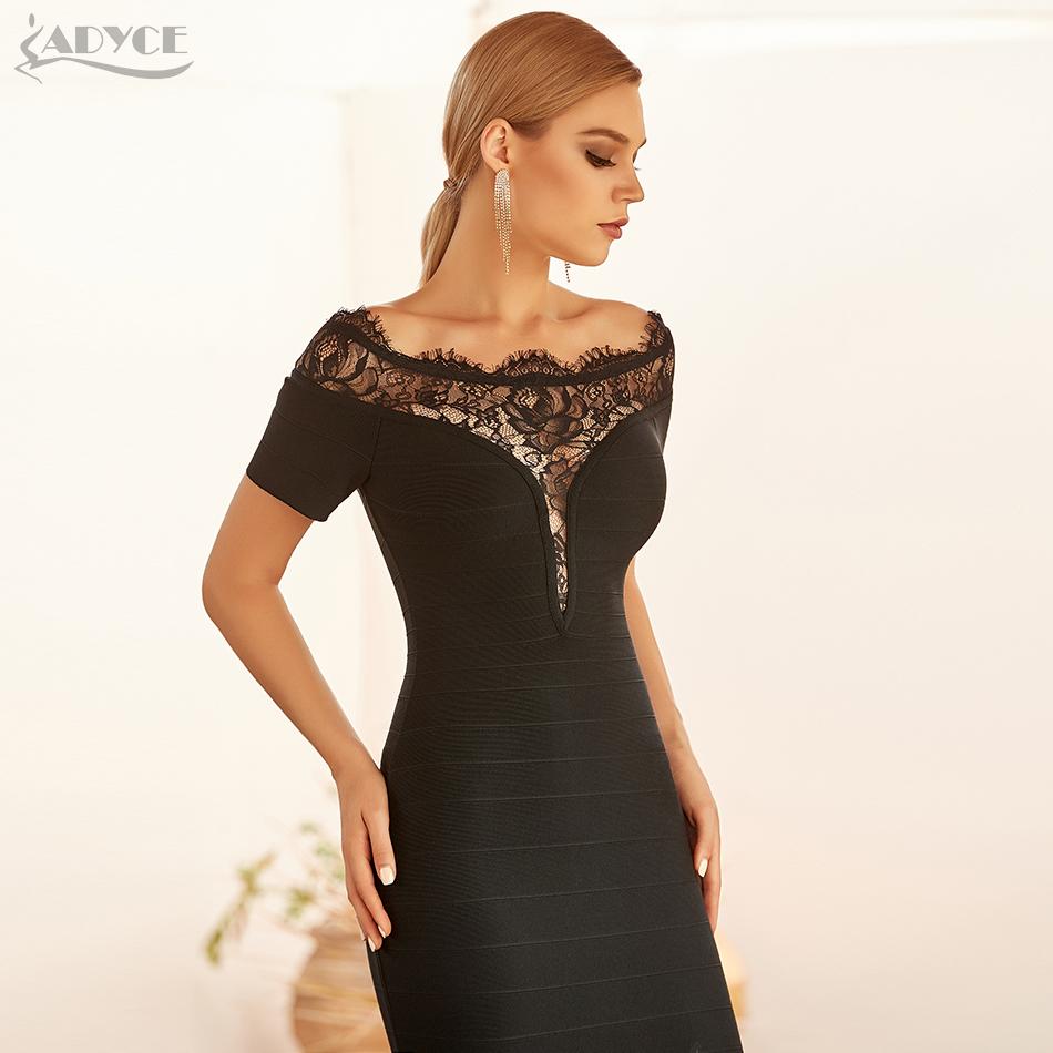 Изображение товара: Женское вечернее платье Adyce, черное облегающее платье с открытыми плечами, лето 2021
