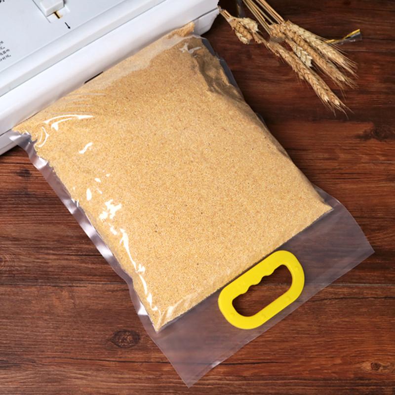 Изображение товара: Вакуумные Упаковочные пакеты для риса, упаковочные пакеты для пищевых продуктов, большие прозрачные пластиковые пакеты с ручкой, толщина 30 проводов, 10 шт., 5 кг, 10 кг, зерновая соя