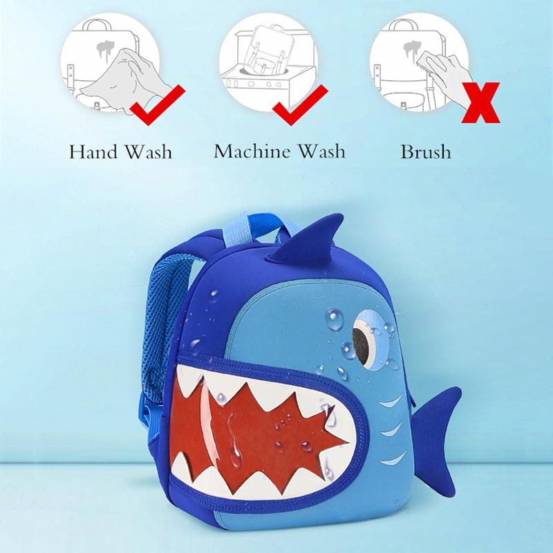 Изображение товара: Водонепроницаемые школьные ранцы NOHOO для девочек и мальчиков, детский рюкзак с 3D акулами и мультяшными животными, портфели для начинающих ходить детей