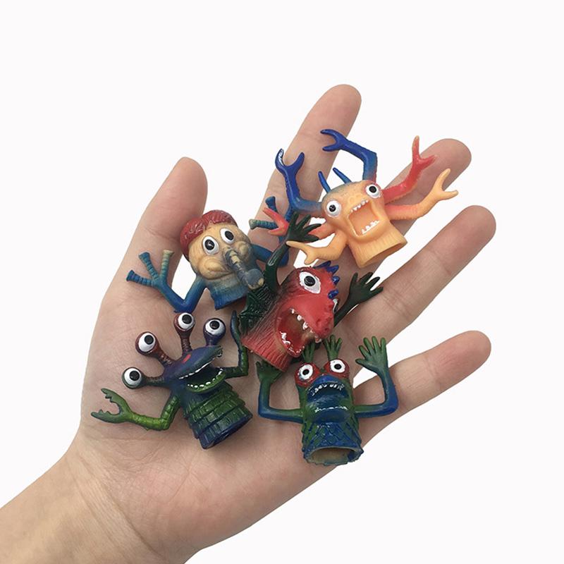 Изображение товара: 5 шт./лот Новинка Игрушка на палец ТПР пластиковая Имитация животных монстров модель инопланетянина куклы игрушки для детей Подарки для мальчиков