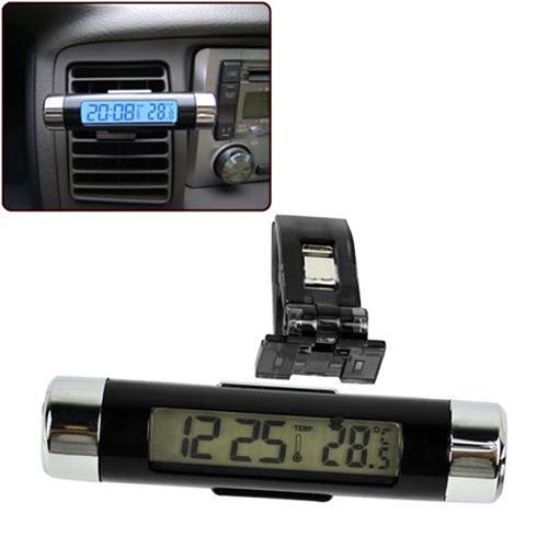 Изображение товара: Автомобильный термометр, ЖК-дисплей, цифровые часы, подсветка, аксессуары для салона автомобиля, 2020