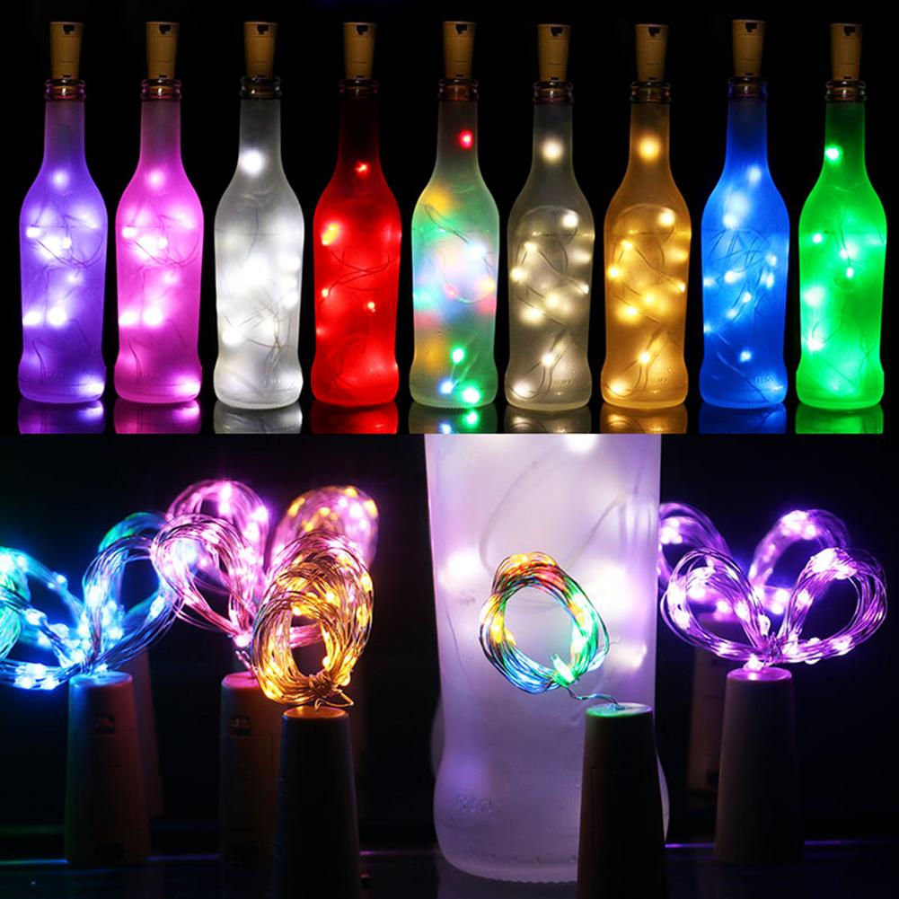 Изображение товара: Светодиодная гирлянсветильник в форме пробки, ночсветильник в форме винной бутылки, лампа для бара, рождественские Сияющие светодиодные украшения для вазы, 20 светодиодов