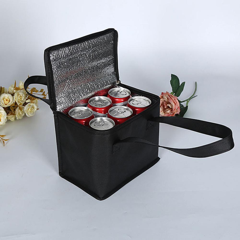 Изображение товара: Портативный кулер для банок, пищевой упаковочный контейнер, термоизолированная сумка для ланча, Нетканая ткань, легкая сумка для ланча