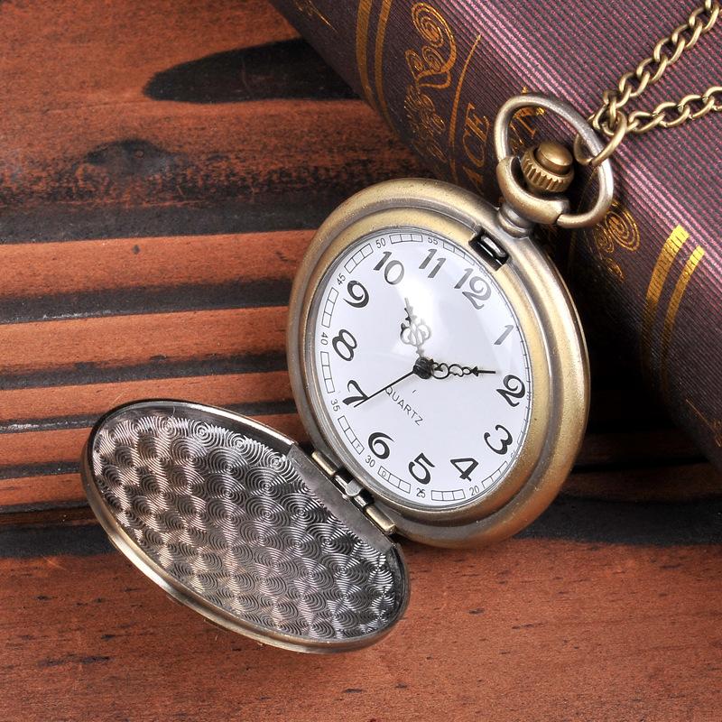 Изображение товара: Часы карманные мужские 1076Cool со старым солдатом, поднятым флагом и часами, бронзовые карманные часы в стиле ретро, хороший подарок для Дедушки