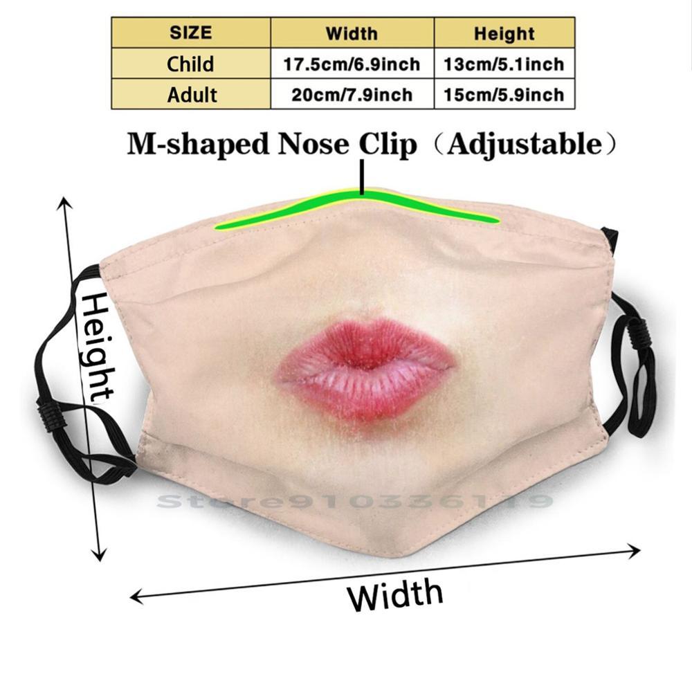 Изображение товара: Целующиеся губы-картина маслом дизайн рот Пылезащитный фильтр смываемая маска для лица дети целующиеся поцелуй рот, Губы Масло рука