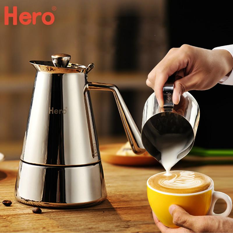 Изображение товара: JRM0055 Hot Hero M06 горшок для кофе мокко из нержавеющей стали Портативный кофейник Бытовая Коммерческая Кофеварка Итальянский Эспрессо