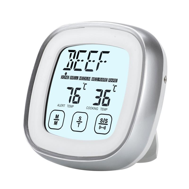 Изображение товара: Цифровой термометр для мяса, для гриля, духовки, мгновенного приготовления пищи, считыватель температуры градусов, с металлическими проводными щупами