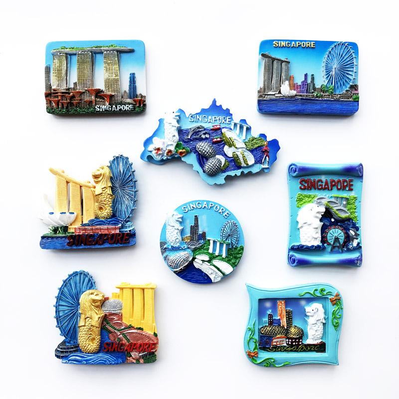 Изображение товара: Магниты страны на холодильник Singapore Merlion декоративная резиновая наклейка, магнитная наклейка на холодильник, сувенирная магнитная наклейка для путешествий по всему миру