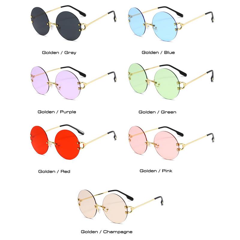 Изображение товара: Очки солнцезащитные мужские круглые без оправы SO & EI, брендовые дизайнерские винтажные очки с прозрачными морскими линзами, модные солнцезащитные очки с защитой от ультрафиолета