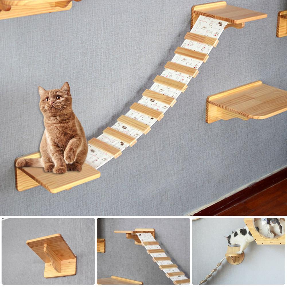 Изображение товара: Лестница для кошек, деревянная подставка для котят, для скалолазания и скалолазания, с когтеточкой