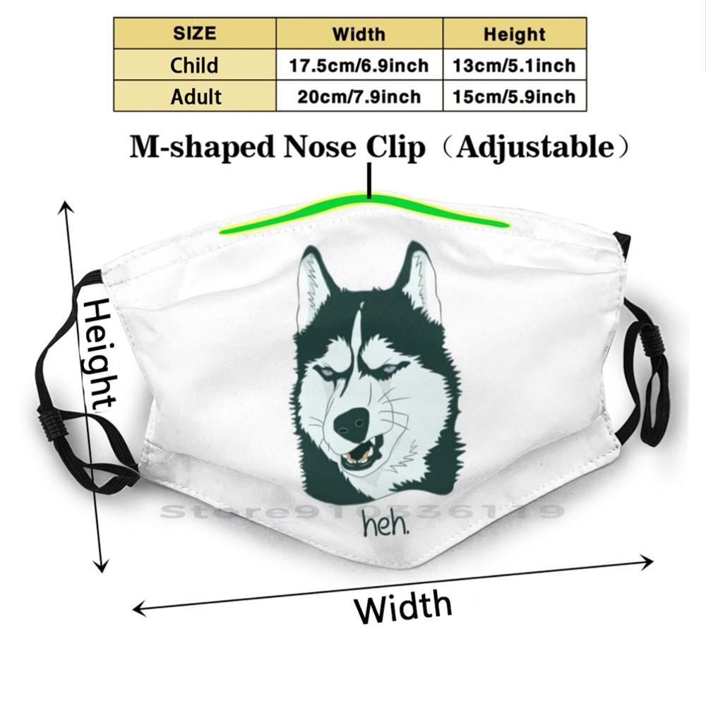 Изображение товара: Маска для лица Smug And Cheeky Siberian Husky многоразовая с фильтрами, детская маска для лица хаски, сибирская хаски, собака, догго, автоматический поводок для собак, собака
