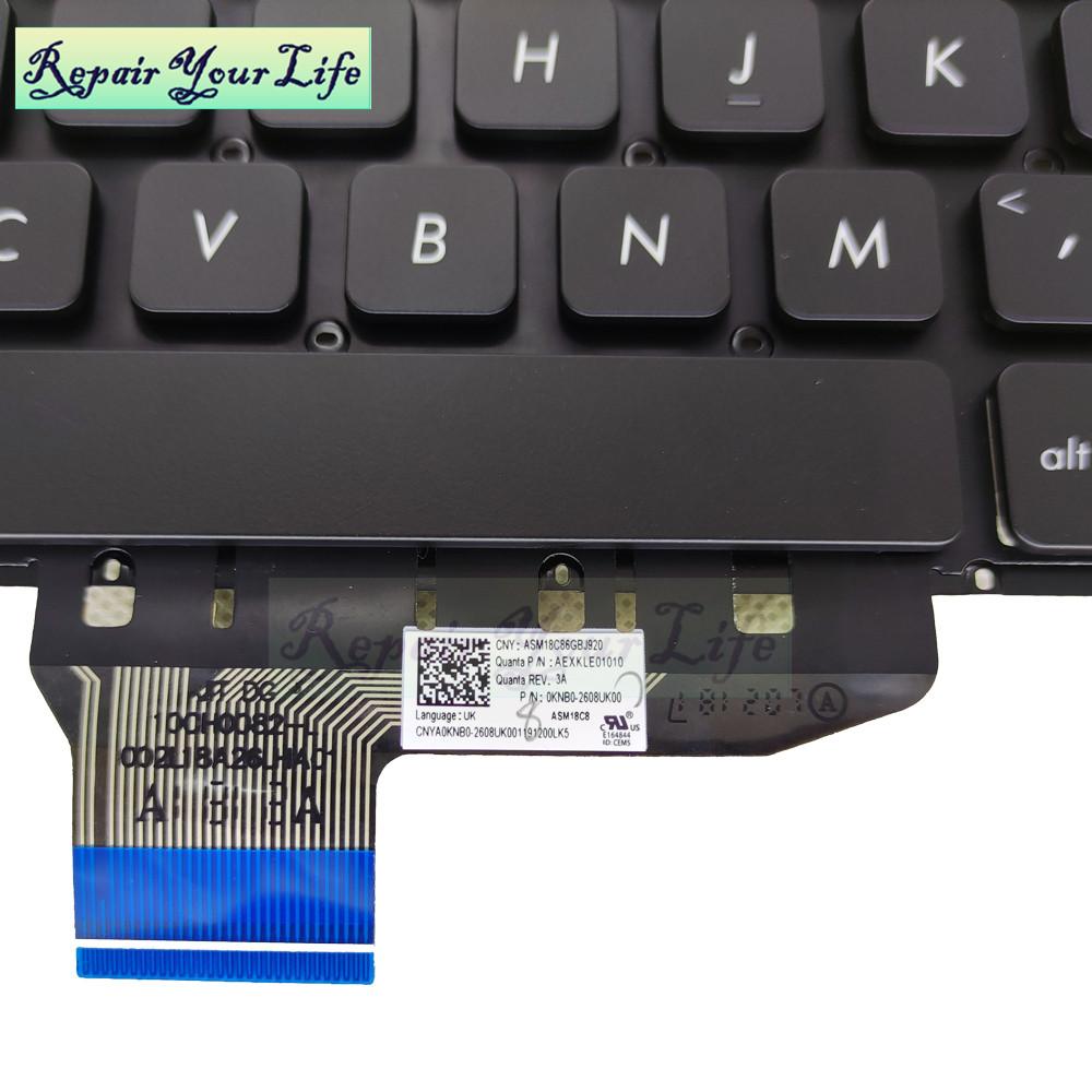 Изображение товара: Британская сменная клавиатура, серебристая, с подсветкой, для ASUS Vivobook 14s X430 FA K430 A430 S430