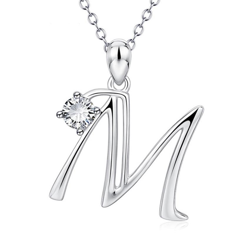 Изображение товара: Mialngirl 26 букв Алфавит кулон ожерелье Циркон Подвески Длинная цепочка для женщин Свадебные ювелирные изделия