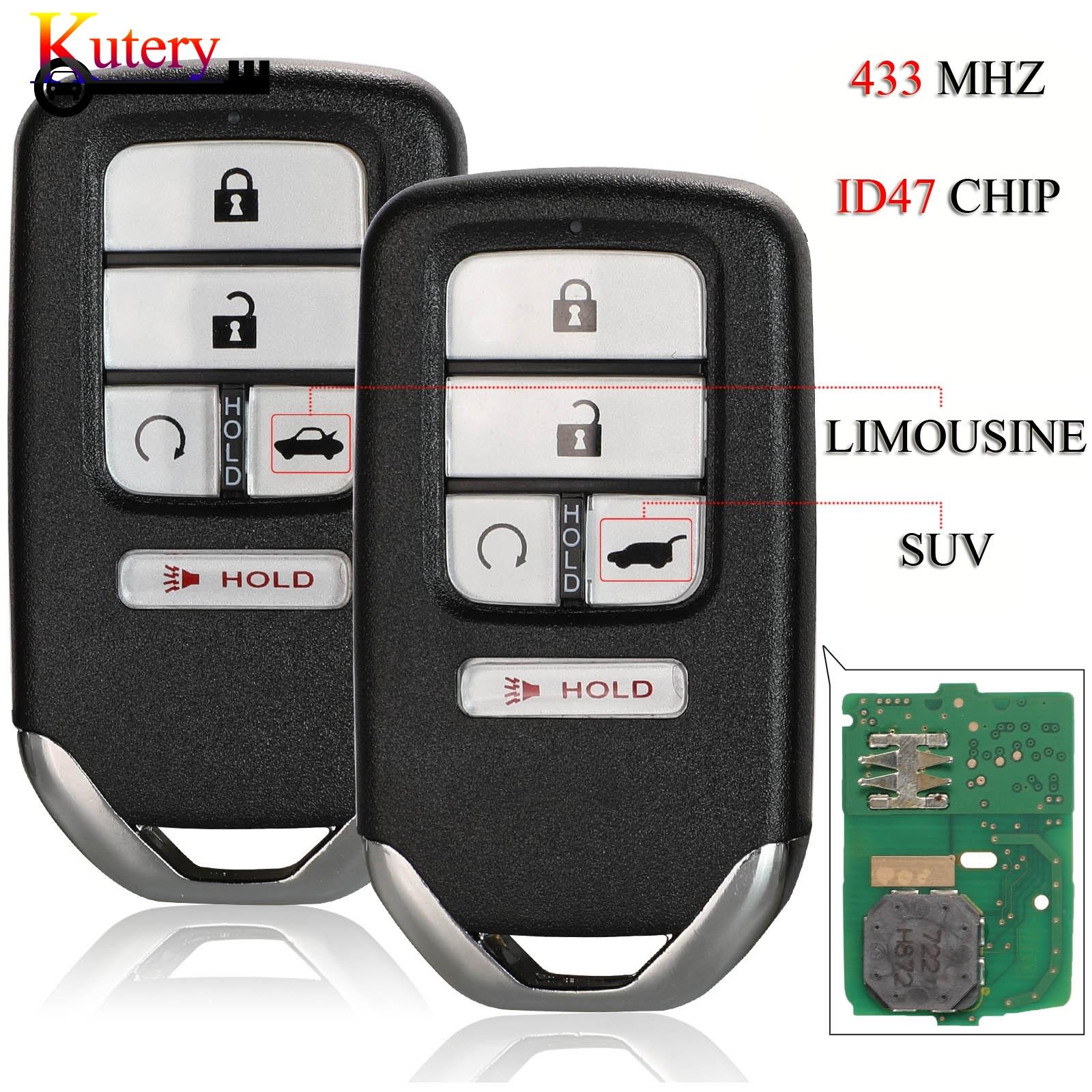 Изображение товара: Kutery 5 шт./лот дистанционный умный Автомобильный ключ для Honda Civic EX TOURING Piot CR-V 4 + 1 5 кнопок 433 МГц ID47 чип FCCID: KR5V2X
