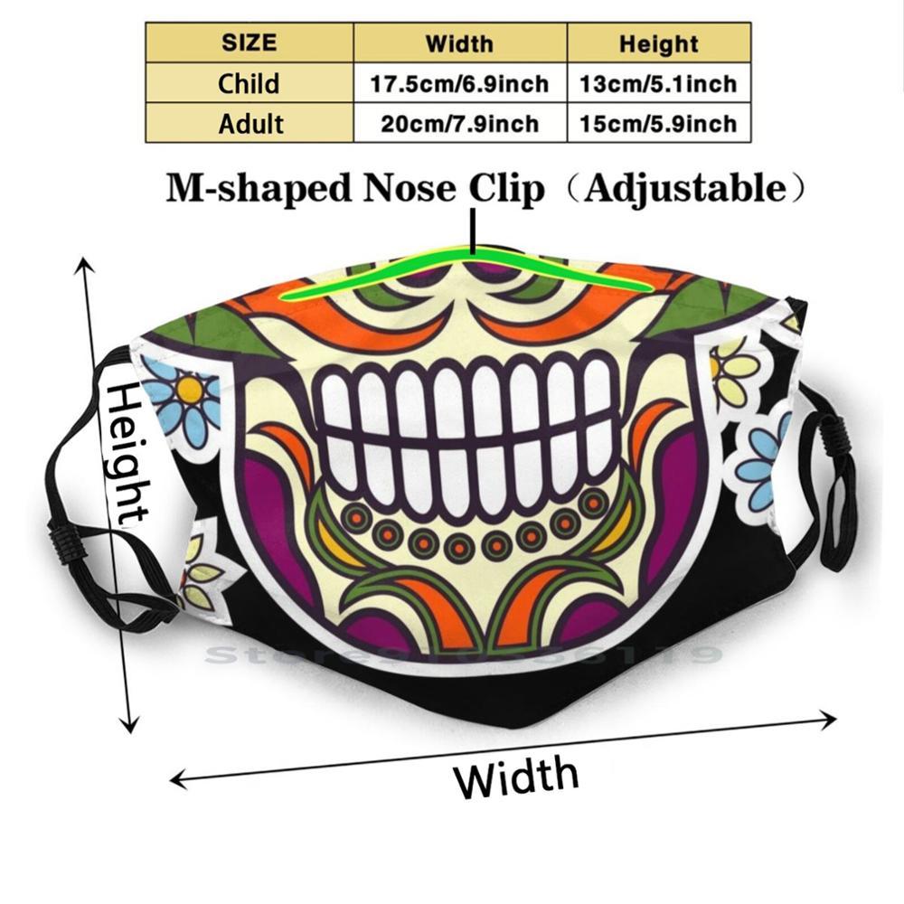 Изображение товара: Маска Calavera, многоразовая маска для рта и лица с фильтрами, детская маска Calavera Skellington, день мертвецов, Мексика, диаметр Лос-Анджелеса