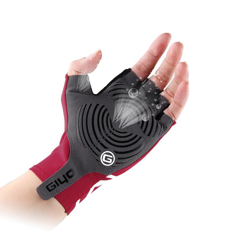 Изображение товара: GIYO дышащие велосипедные перчатки Противоскользящий гелевый коврик для шоссейного велосипеда короткие перчатки с половиной пальцев мужские летние спортивные велосипедные перчатки MTB велосипедные перчатки