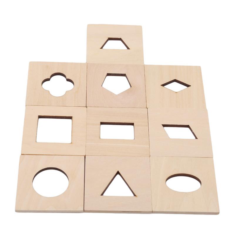 Изображение товара: Детская развивающая игрушка Монтессори, геометрическая форма, Когнитивная доска, трехсекционный набор, форма, подходящая графика, пазл