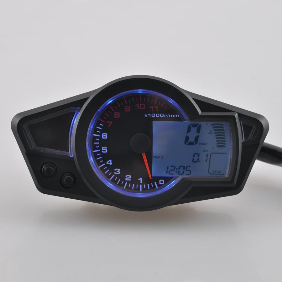 Изображение товара: 12 В светодиодный цифровой тахометр со спидометром и одометром для мотоцикла Регулируемый универсальный для Harley Touring Road King