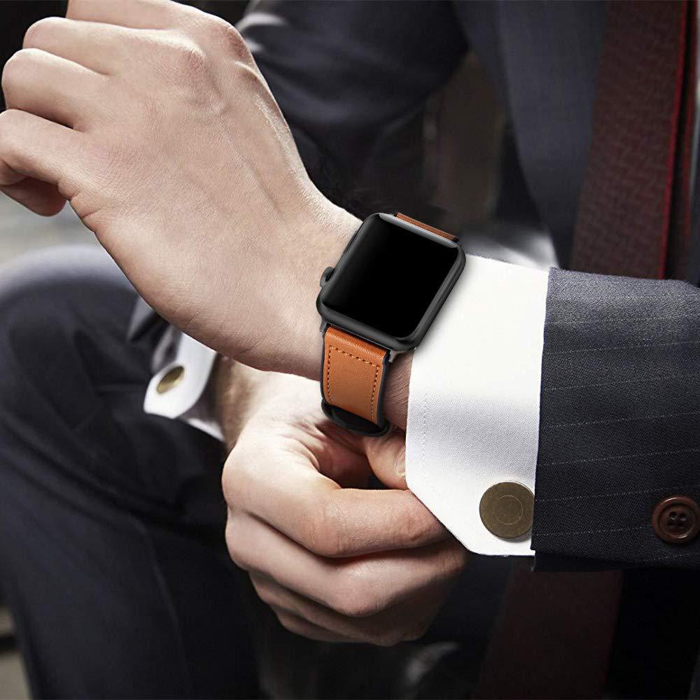 Изображение товара: Ремешок из силикона и кожи для apple watch band 44 мм 40 мм, браслет для iwatch Band 38 мм 42 мм, Apple watch series 6 5 4 3 SE 2 1