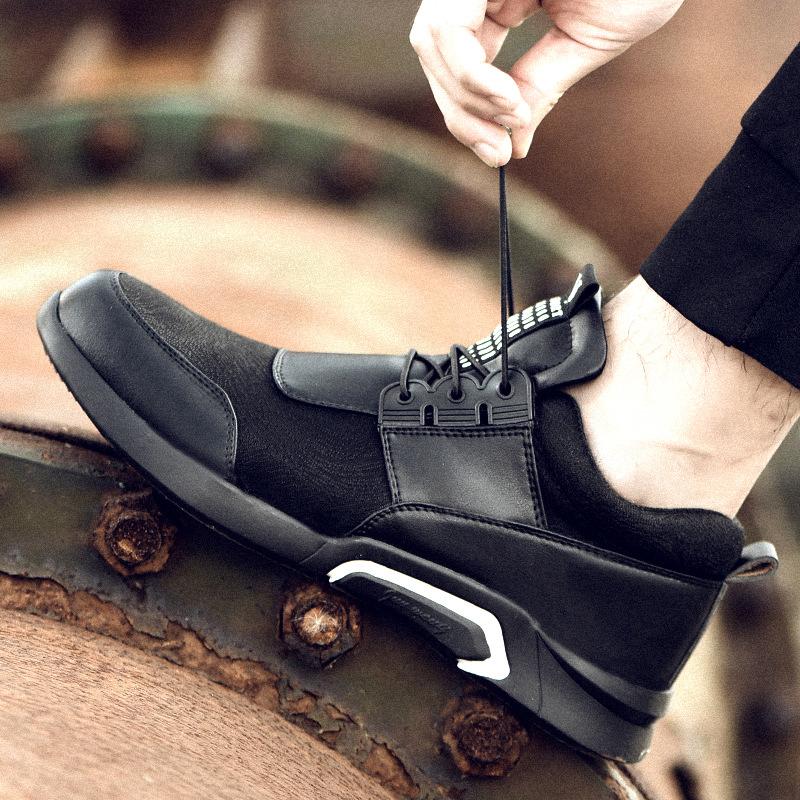 Изображение товара: Мужские защитные кроссовки, всесезонные, со стальным носком, легкие дышащие, для улицы