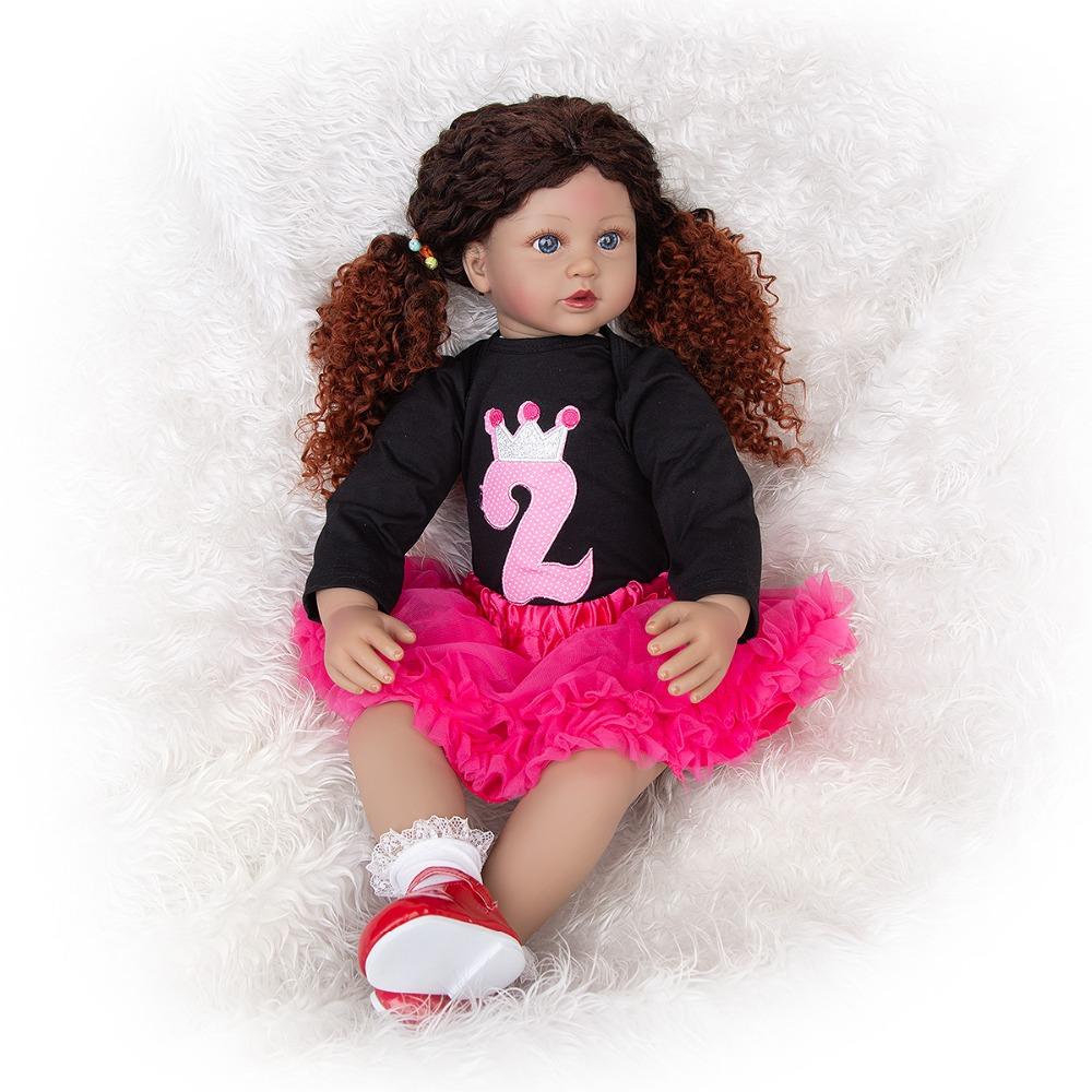 Изображение товара: Кукла-реборн KEIUMI, 24 дюйма, 60 см, с кудрями, тканевыми волосами, с реалистичным телом, силиконовая, для девочек, рождественский подарок