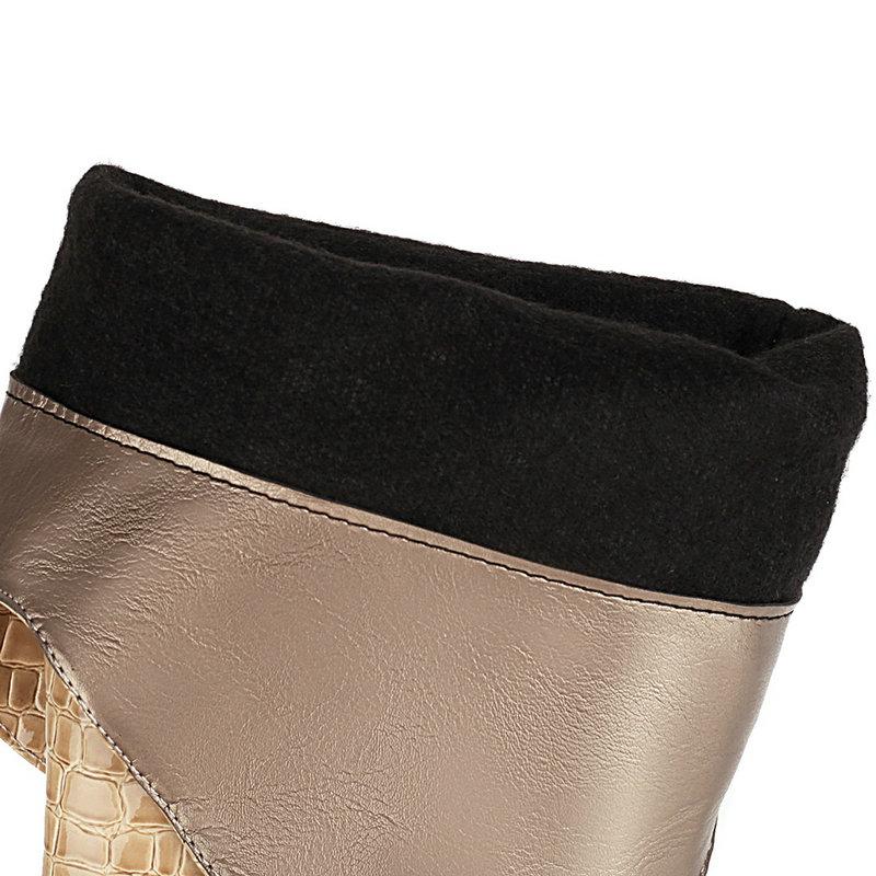Изображение товара: Женские сапоги в западном стиле, черные, персиковые, белые сапоги до колена с острым носком на толстом каблуке, осенне-зимняя женская обувь большого размера