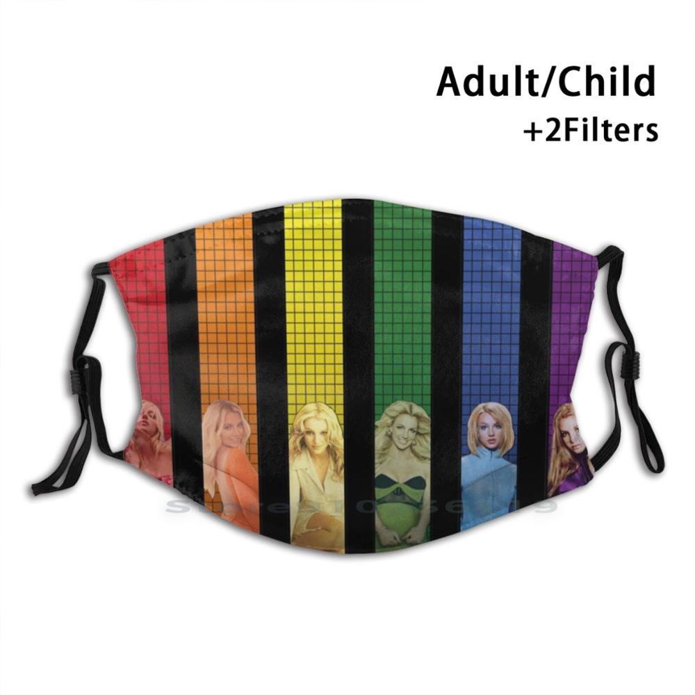 Изображение товара: Brittany Pride многоразовая маска для лица с фильтрами для детей, Радужная, Kylie Minogue, Brittany, цвет красный, желтый, оранжевый, зеленый