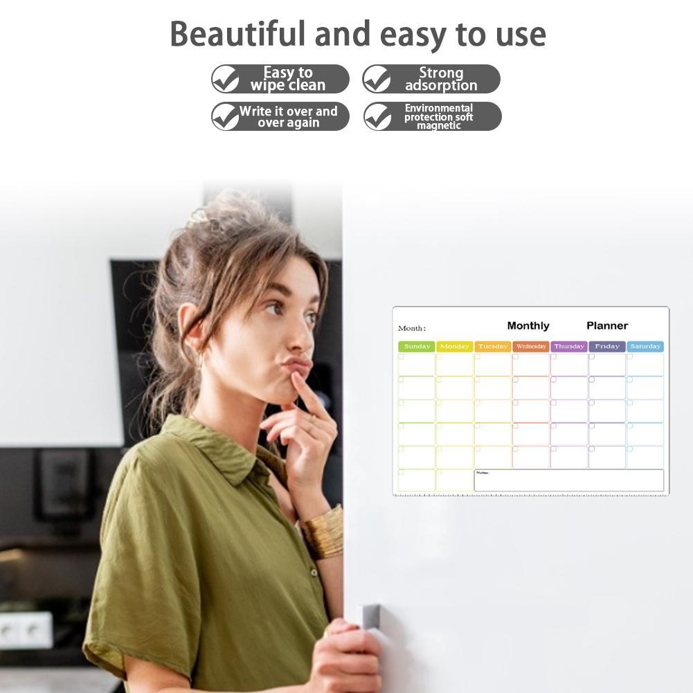 Изображение товара: Магнитный Ежедневник формата А3, ежемесячный календарь, настольный сухой стираемый календарь, доска, расписания, наклейка на холодильник, доска для сообщений