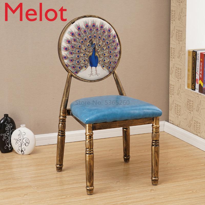 Изображение товара: Красивый стул для ногтей со спинкой, железный Дизайн, макияж, оригинальность, чай с молоком, стулья для стола в ресторане, стул для кухонного стола