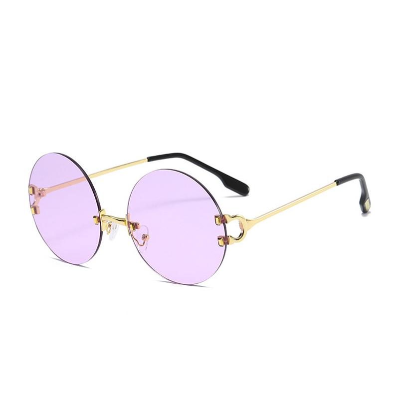 Изображение товара: Очки солнцезащитные мужские круглые без оправы SO & EI, брендовые дизайнерские винтажные очки с прозрачными морскими линзами, модные солнцезащитные очки с защитой от ультрафиолета