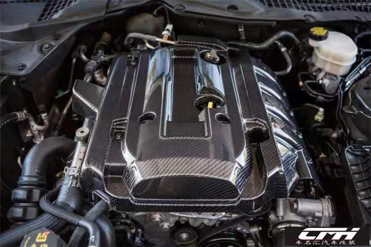 Изображение товара: Стильная крышка автомобильного двигателя из углеродного волокна, капот, подходит для Ford Mustang 2,3 T 2015 2016 2017 2018 2019