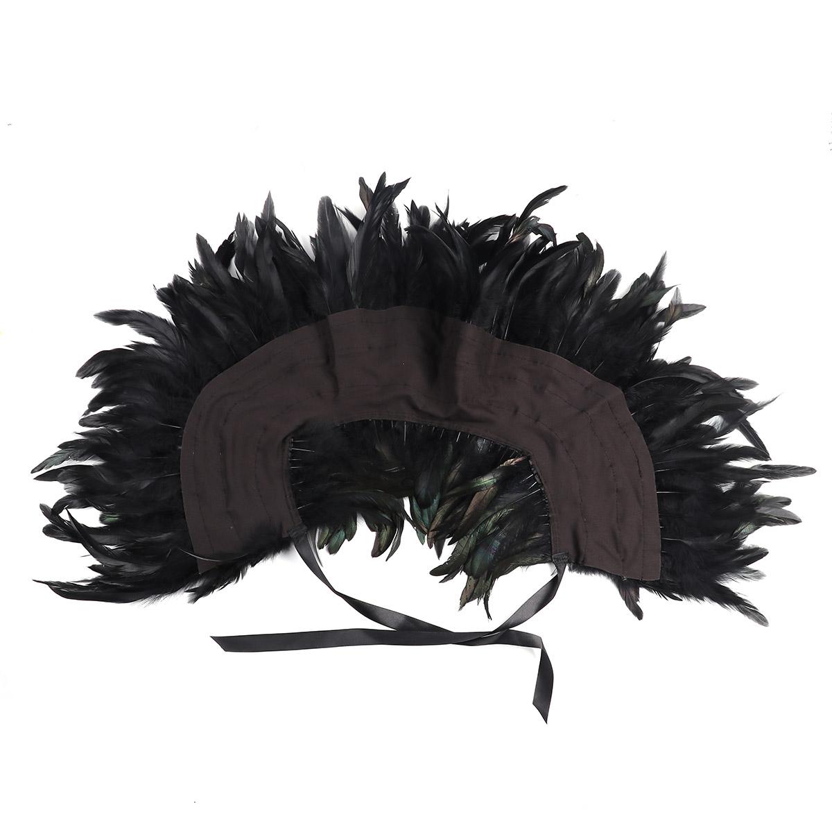 Изображение товара: Готический викторианский черный цвет искусственная винтажная шаль для вечеринки костюм необычный чокер Косплей Воротник палантин пончо для рождества Хэллоуина