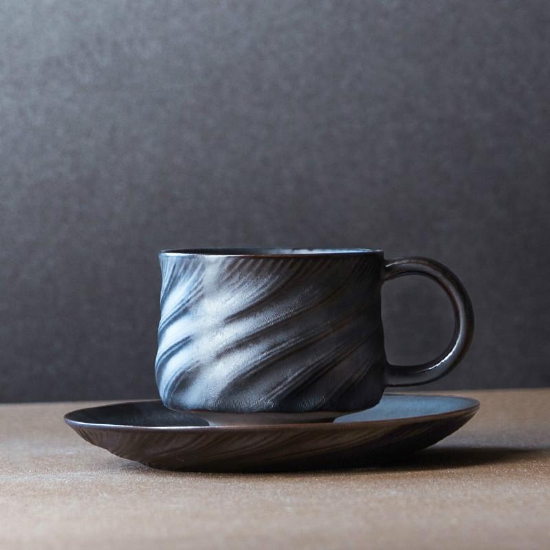 Изображение товара: Европейская керамическая кофейная чашка, винтажная Милая чашка и блюдце, креативная керамическая чашка, уникальная посуда, кофейные кружки Tazas De Cafe AC50CK