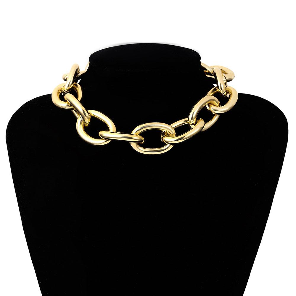 Изображение товара: Массивное ожерелье-чокер с цепочкой, золотой браслет для женщин, массивный золотой браслет в стиле панк
