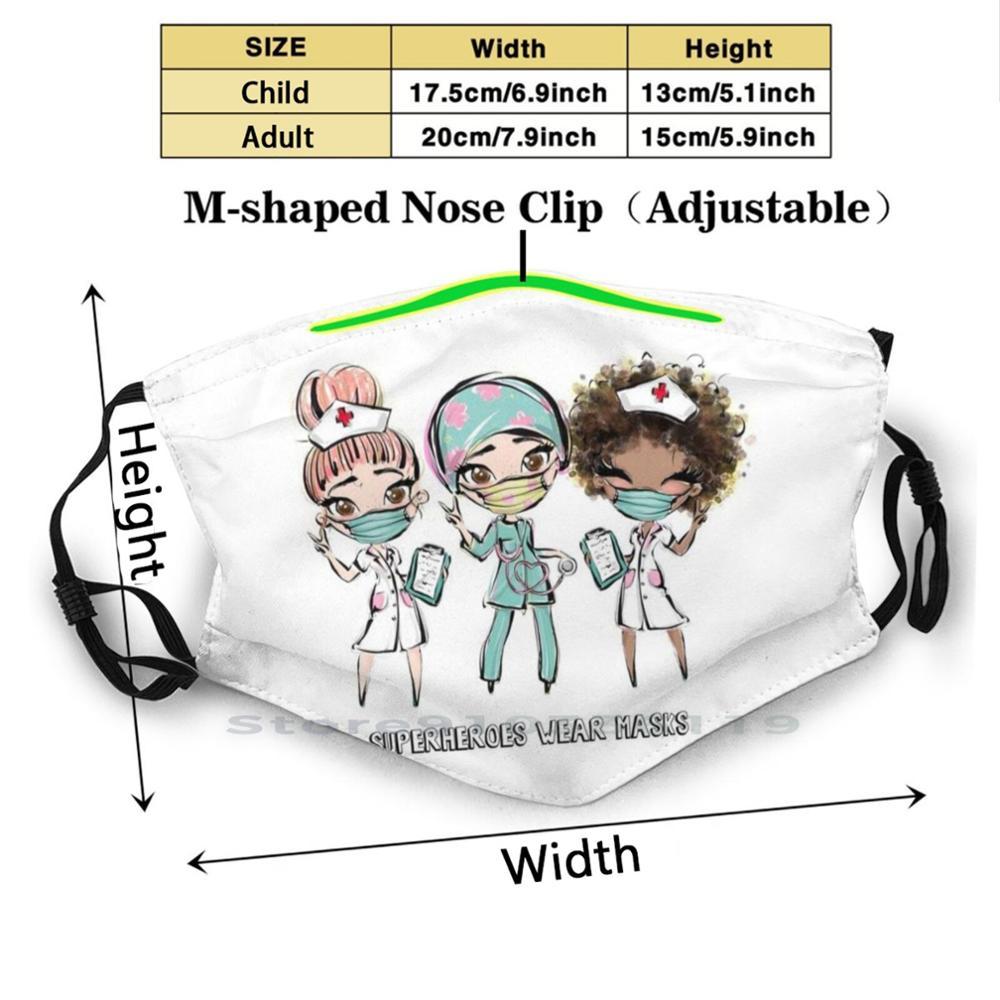 Изображение товара: Супергерои, маски, необходимые работники, подарок для медсестер, для взрослых и детей, моющаяся смешная маска для лица с фильтром